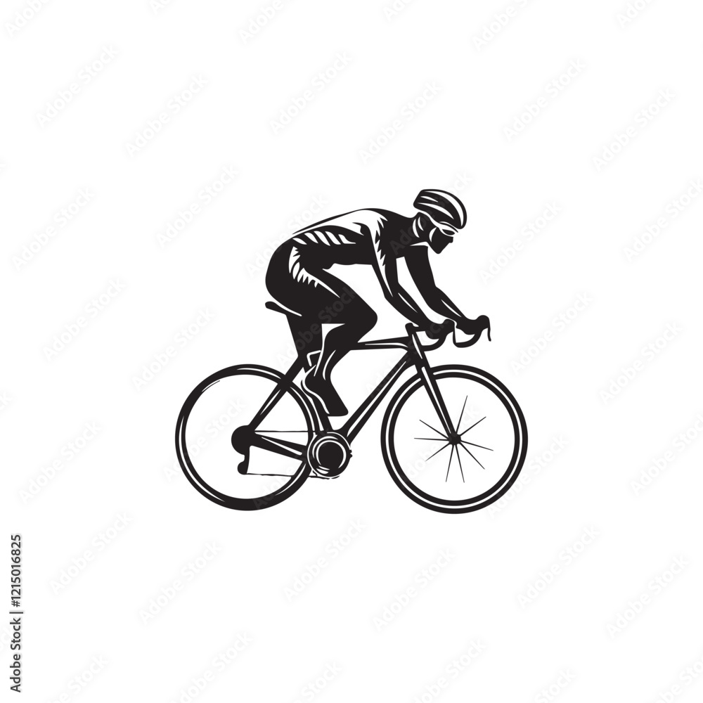 Fototapeta premium silhouette of a person riding a bike