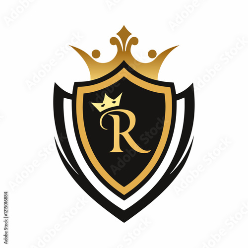 Regal Crest Logo: Ornate Shield for Luxury Brand photo