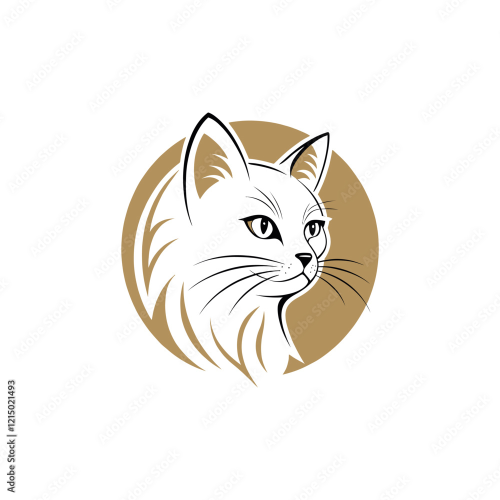 Fototapeta premium cat logo silhouette vector line art logo design