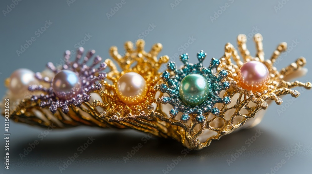 Naklejka premium Luxurious Chinese freshwater pearls in a shell for jewelry