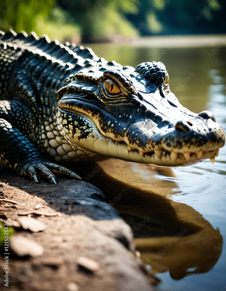Fototapeta premium a crocodile by the river