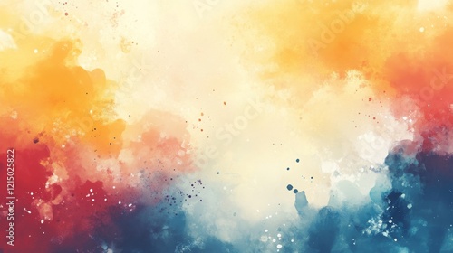Multicolor watercolor splash template for creative designs.