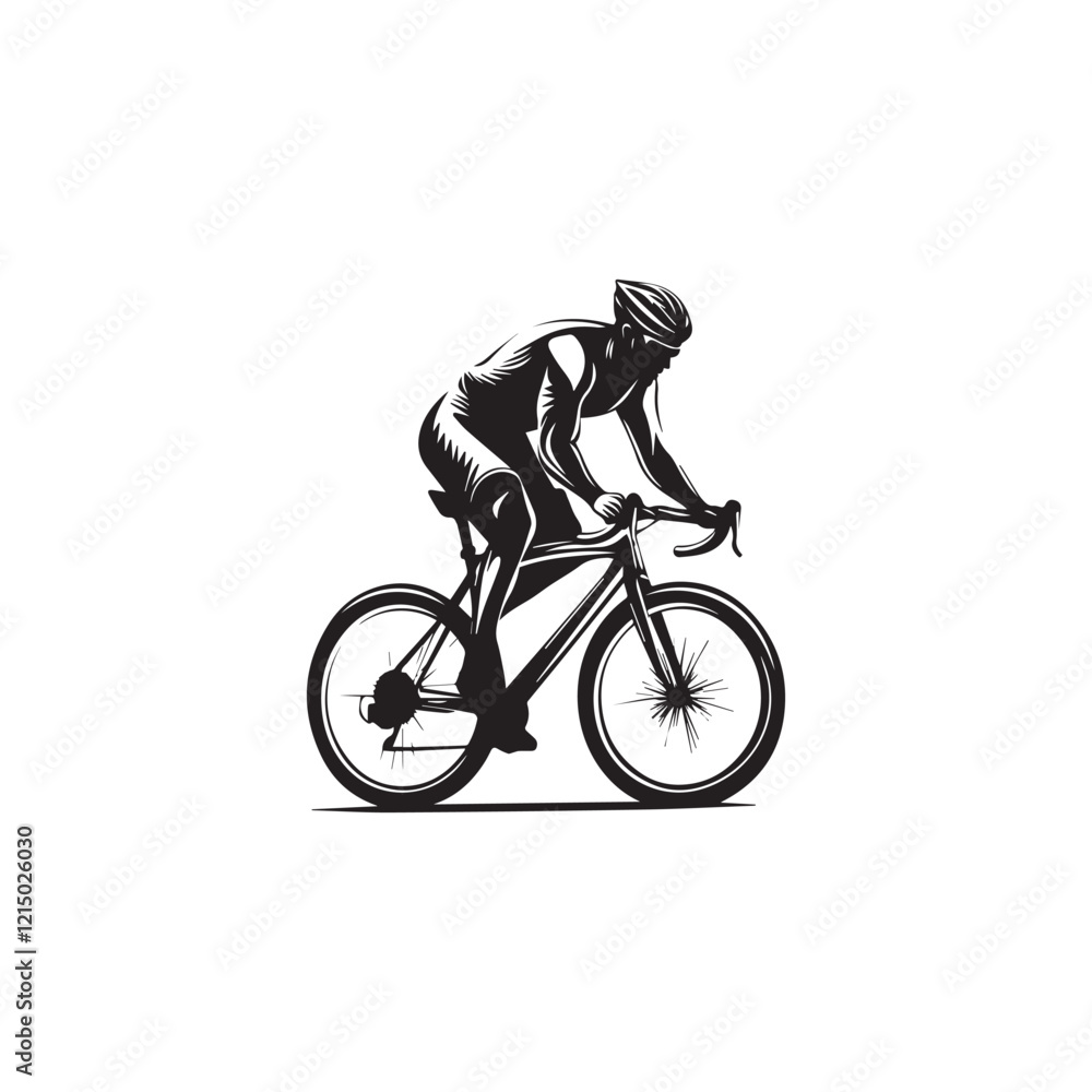 Fototapeta premium silhouette of a person riding a bike