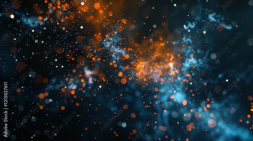 Fototapeta premium Abstract Blue and Orange Sparkles