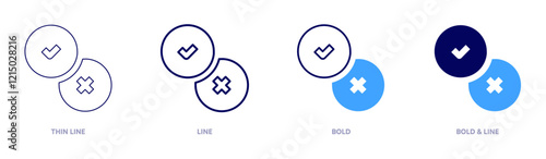 Decision making strategies icon in 4 different styles. Thin Line, Line, Bold, and Bold Line. Duotone style. Editable stroke