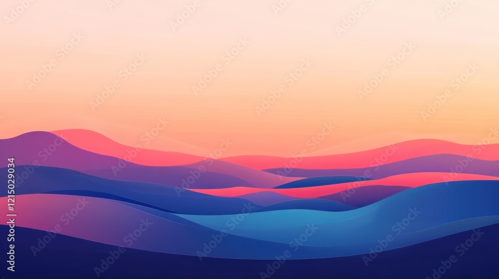Abstract Mountain Landscape at Sunset Abstract Mountain Landscape at Sunset