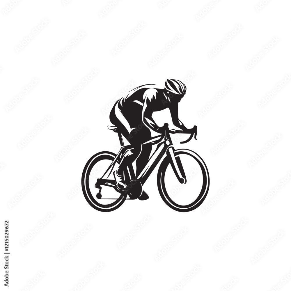 Fototapeta premium silhouette of a person riding a bike