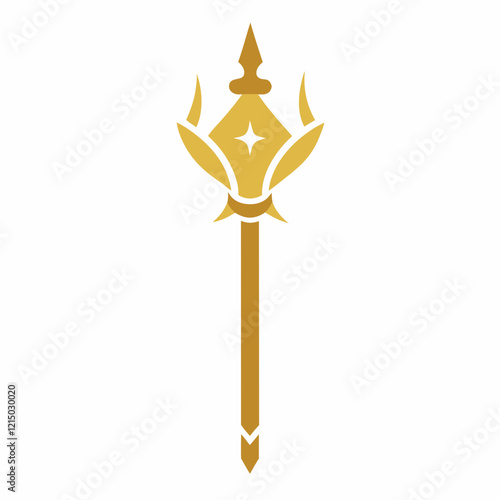 Gold Scepter Icon for Luxury Branding Design