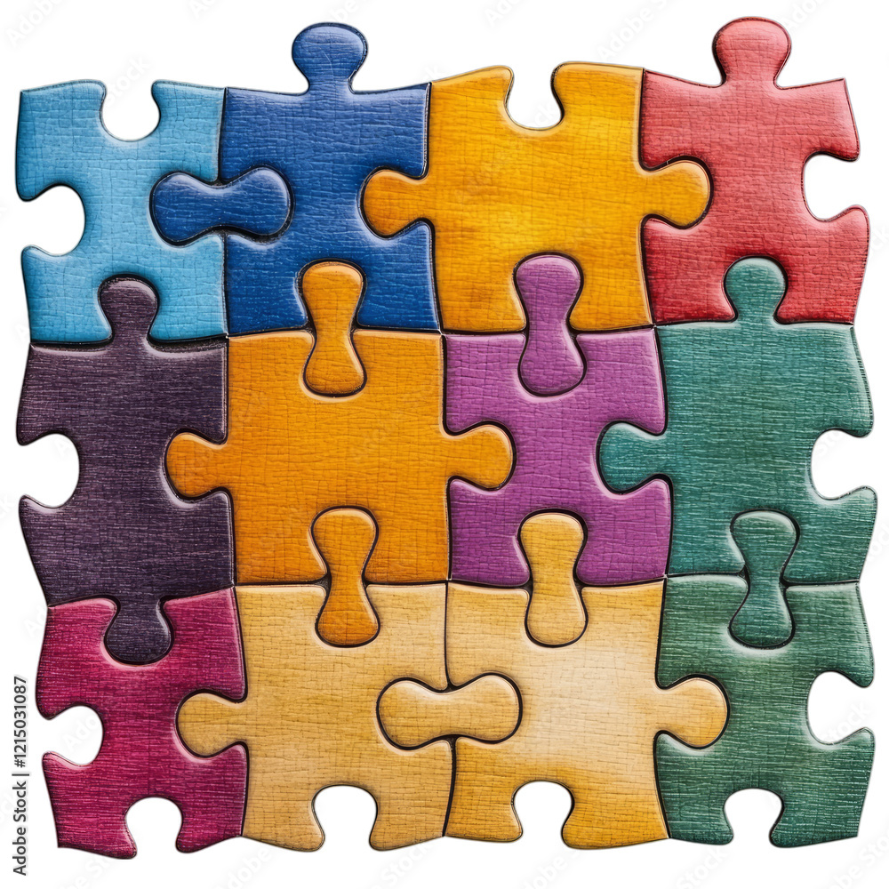 Vibrant Jigsaw Puzzle Pieces Arrangement Vibrant Jigsaw Puzzle Pieces Arrangement
