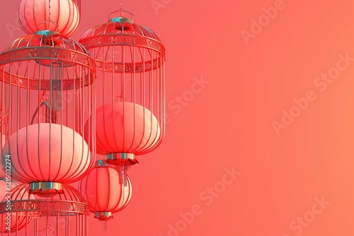 hyper realistic detailed Mid Autumn Festival , hyper smooth render, banner without text, rule of thirds Intricate Glossy shinny Intricate , Night, Nile Blue, Orange, Red, Saddle Brown, Saffron  photo