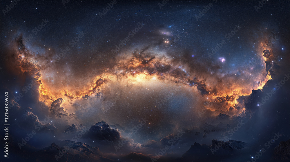 Fototapeta premium Beautiful space background, night sky backdrop