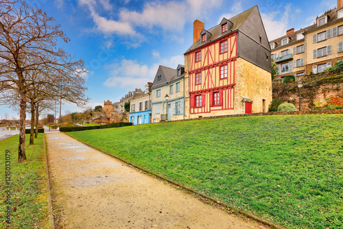 The medieval old city of Le Mans, France