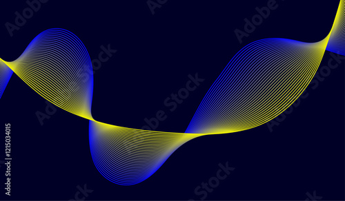 Abstract vector wave. Equalizer for music from smoothly moving lines.