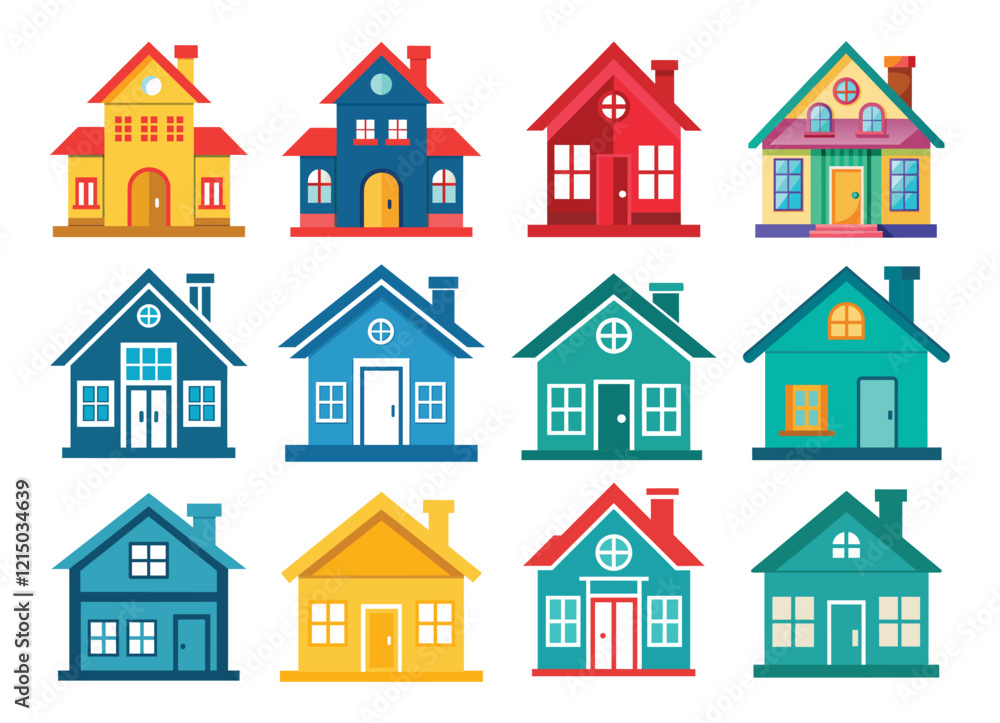 Set of 4 Playful Cartoon Pink Houses Icon. Vibrant Cartoon Home Illustrations Collection. Whimsical Cartoon Houses for Kids' clipart Designs. Set of 4 Playful Cartoon Pink Houses Icon. Vibrant Cartoon Home Illustrations Collection. Whimsical Cartoon Houses for Kids' clipart Designs.