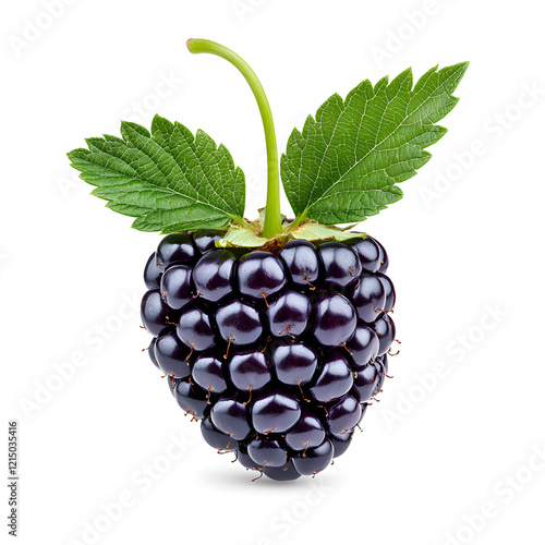 Black berry Marionberry, isolated on a white background photo