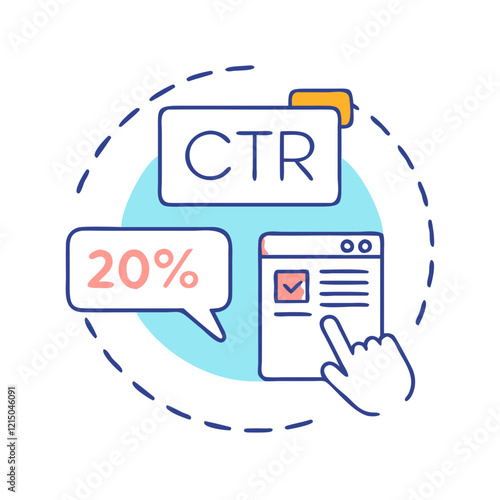 click through rate ctr icon, click through rate ctr vector illustration-simple illustration of click through rate ctr, perfect for click through rate ctr logos and icons