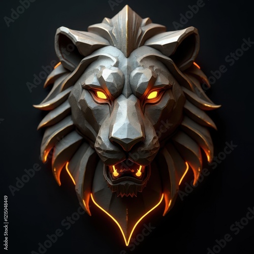 Geometric Lion Head Design