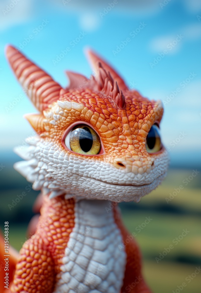 Whimsical Scene of Children Riding a Friendly Orange Dragon in a Fantasy Landscape Whimsical Scene of Children Riding a Friendly Orange Dragon in a Fantasy Landscape