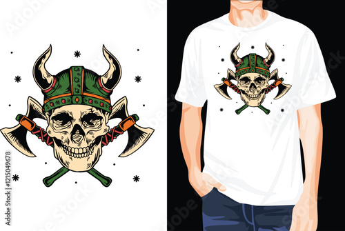 Viking Skull T-shirt design unique idea