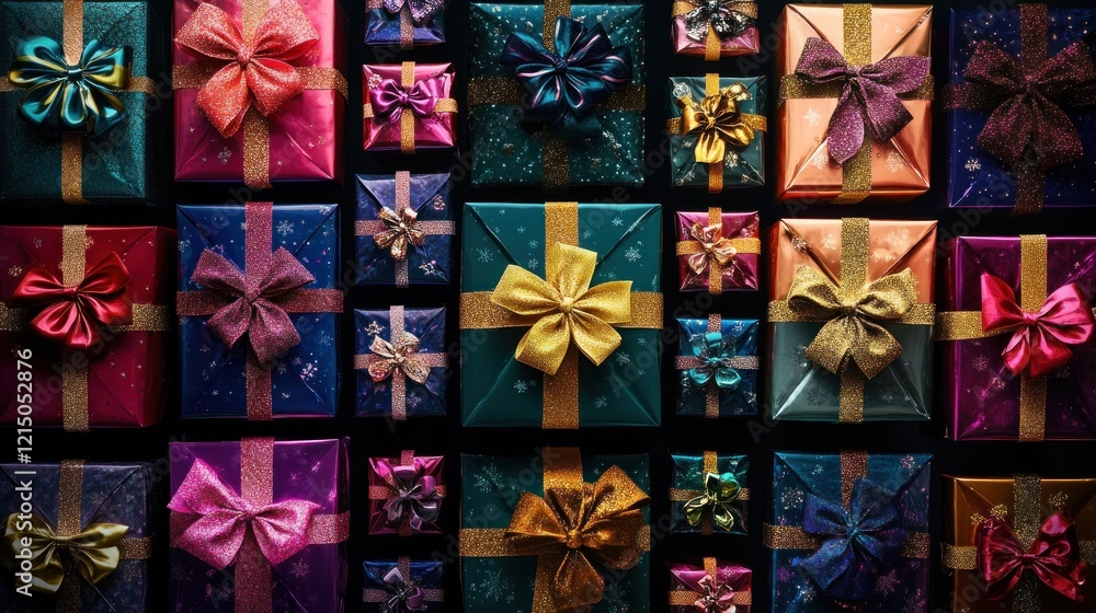 Luxurious gift box assortment with elegant ribbons for special events Luxurious gift box assortment with elegant ribbons for special events