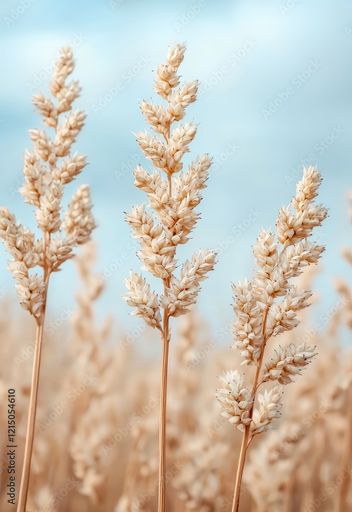 Soft Focus Blurred Background with Earthy Tones of Delicate Wheat Grass Stems Soft Focus Blurred Background with Earthy Tones of Delicate Wheat Grass Stems