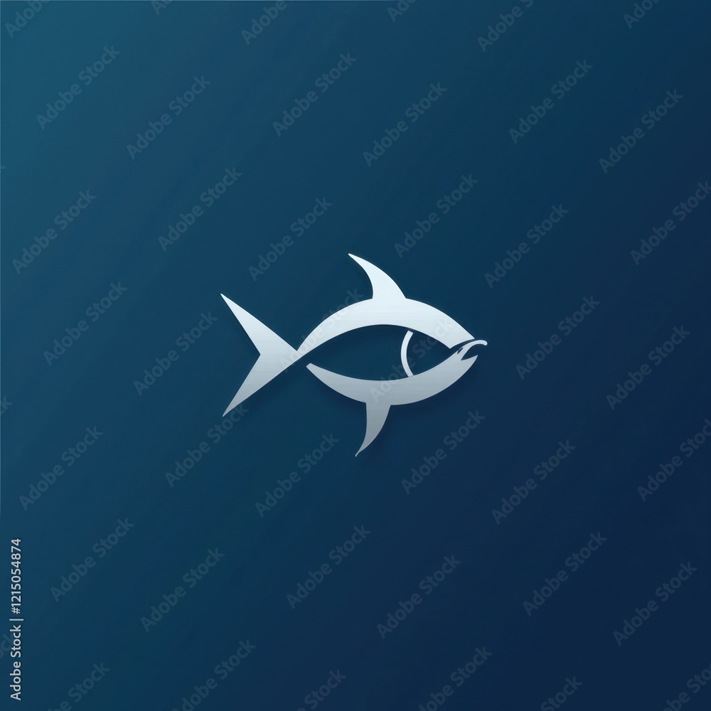 Obraz premium Minimalist Geometric Fish Logo