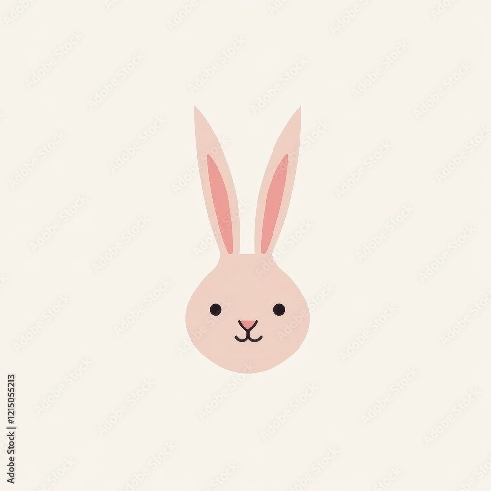 Obraz premium Minimalist Geometric Rabbit Logo