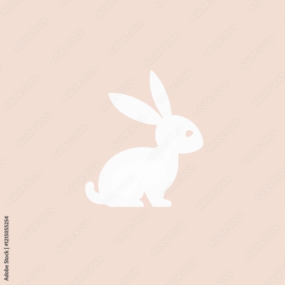 Fototapeta premium Minimalist Geometric Rabbit Logo