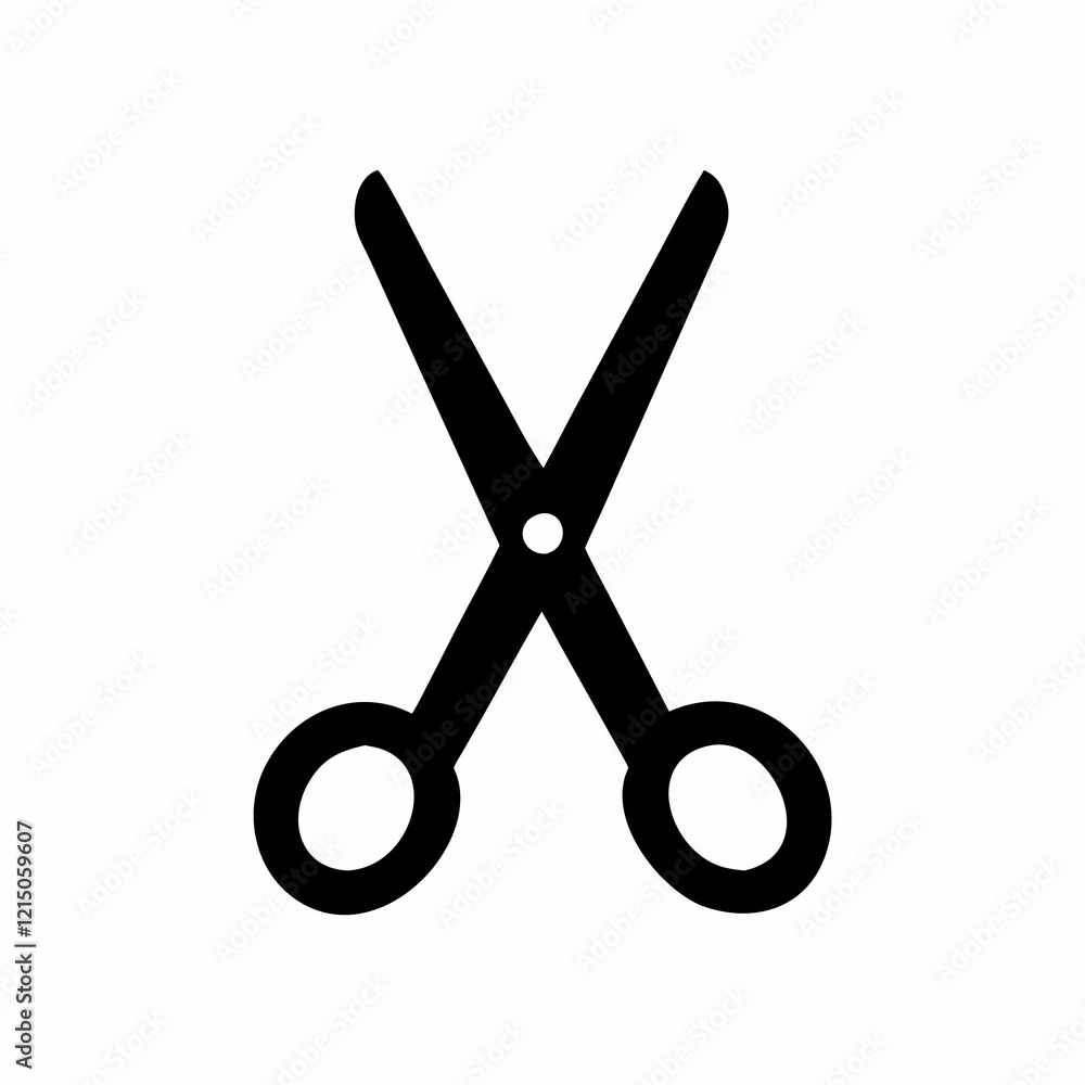 A clean, simple, and stylized vector graphic of scissors. A clean, simple, and stylized vector graphic of scissors.