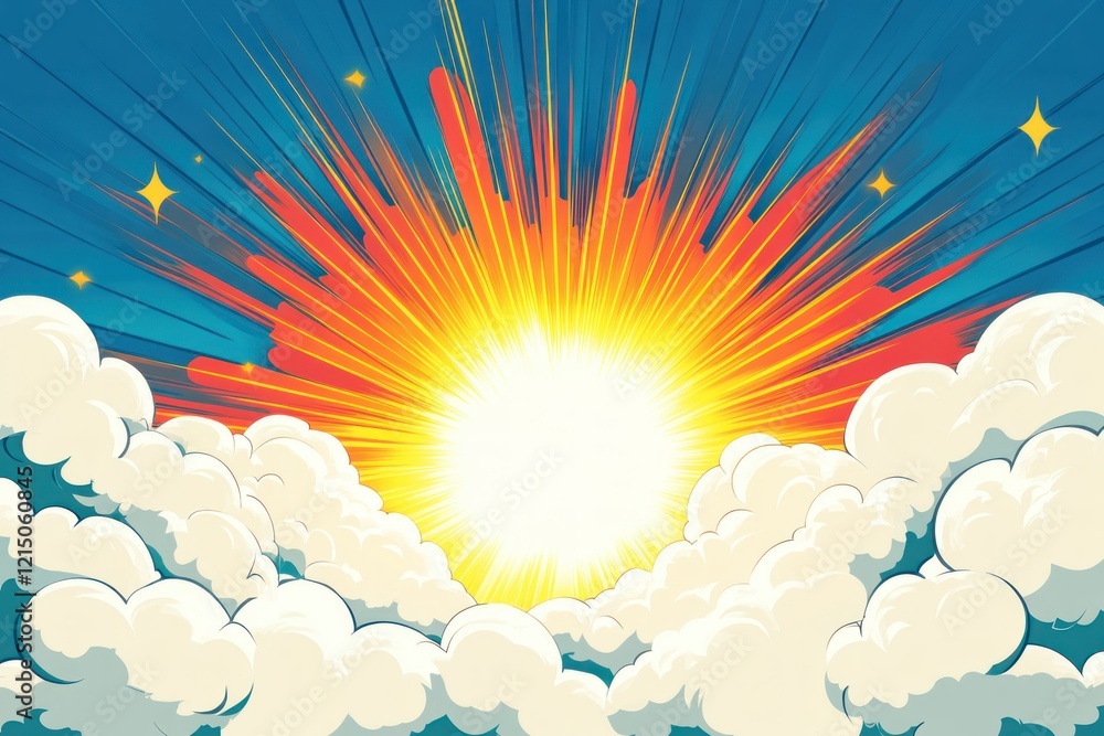 Bright and Dynamic Sunburst Illustration Bright and Dynamic Sunburst Illustration