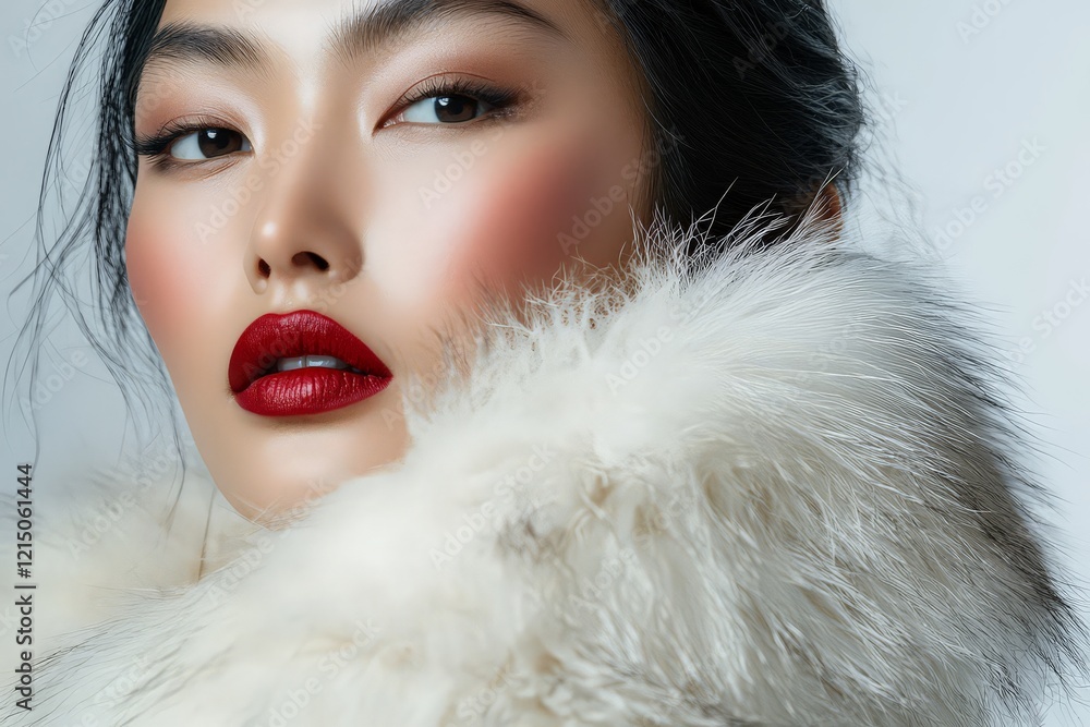 Mongolian Beauty in Fur-Lined Deel Mongolian Beauty in Fur-Lined Deel