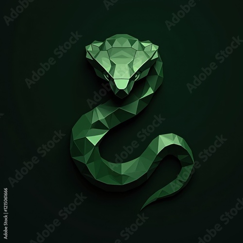 Green Coiled Snake Logo photo