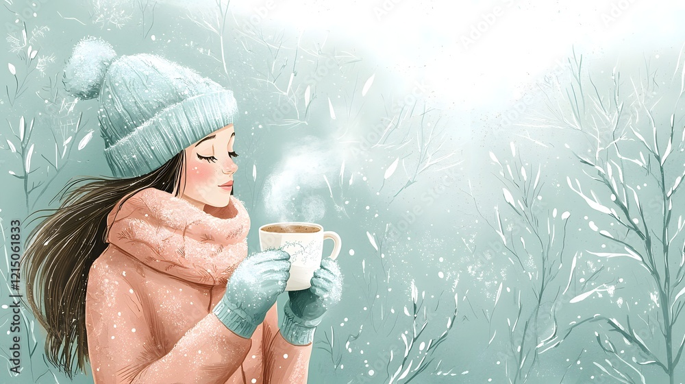 Cozy Winter Pause in a Snowy Forest Landscape Cozy Winter Pause in a Snowy Forest Landscape
