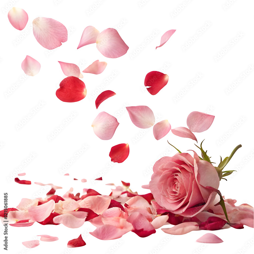 Red rose petals falling Red rose petals falling
