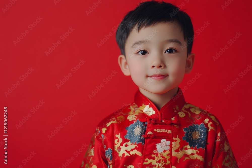 Curious Boy in Traditional Tang Suit Curious Boy in Traditional Tang Suit
