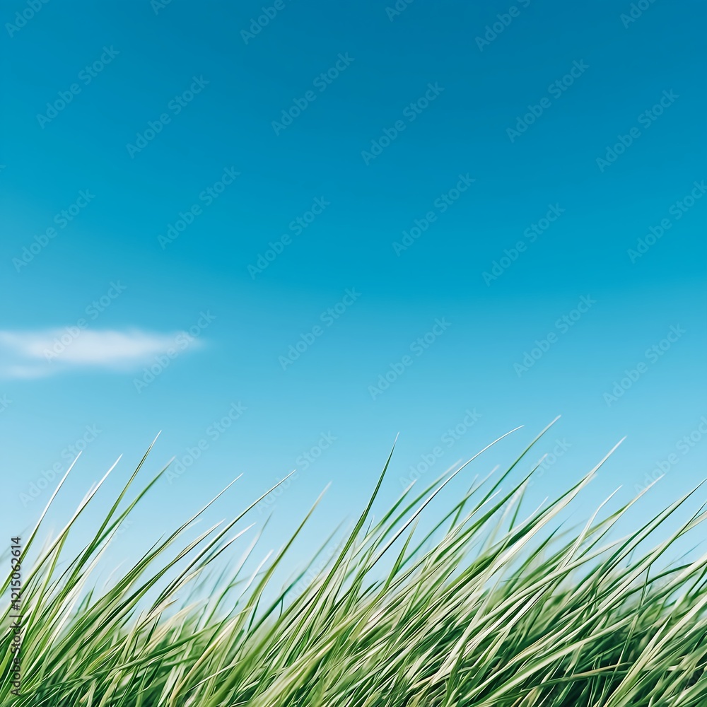 Lush Green Grass Under Clear Blue Sky in Bright Daylight Conditions Lush Green Grass Under Clear Blue Sky in Bright Daylight Conditions