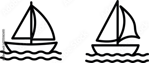 "Sailing Boat Icon for Nautical and Maritime Themes"