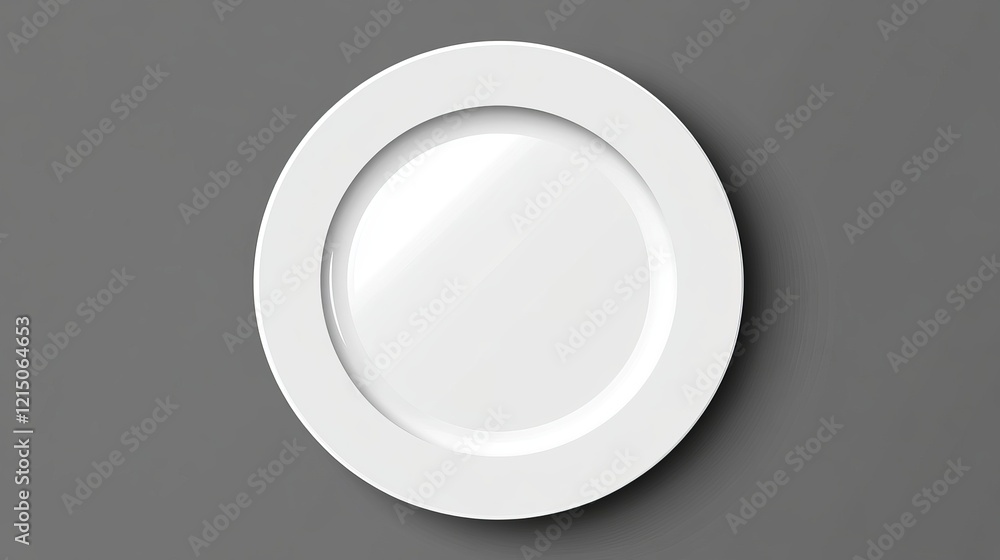 White empty plate placed on a gray background viewed from the top. White empty plate placed on a gray background viewed from the top.