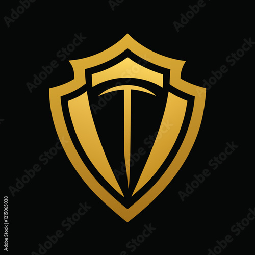 Traditional Shield Logo in Gold for Luxury Branding