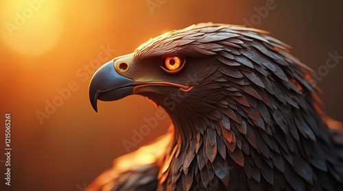 Stylized Metal Hawk Head photo