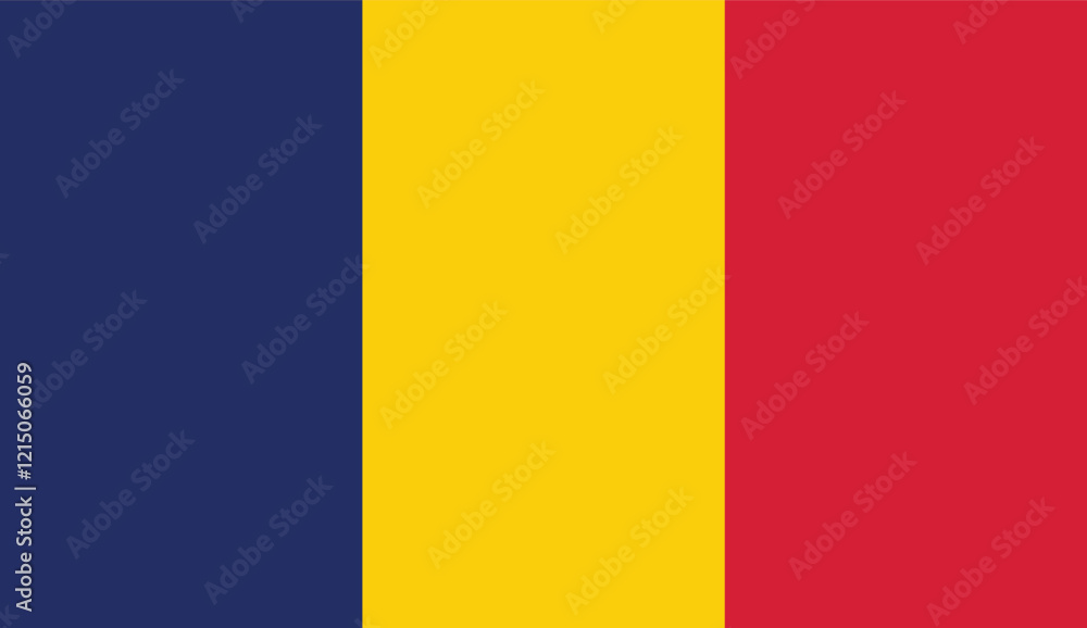 Flag of Chad , Chadian flag , flat vector Flag of Chad , Chadian flag , flat vector