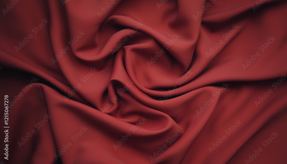 Obraz premium Luxurious Red Draped Fabric Smooth Texture Elegant Textile Background
