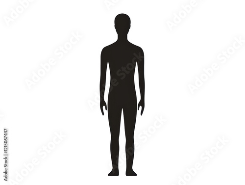 Isolated Full Body Human Silhouette