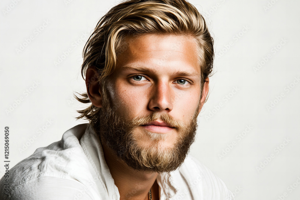 Charismatic Portrait of a Smiling Man with Stylish Beard and Relaxed Casual Outfit, Perfect for Lifestyle and Professional Use Charismatic Portrait of a Smiling Man with Stylish Beard and Relaxed Casual Outfit, Perfect for Lifestyle and Professional Use