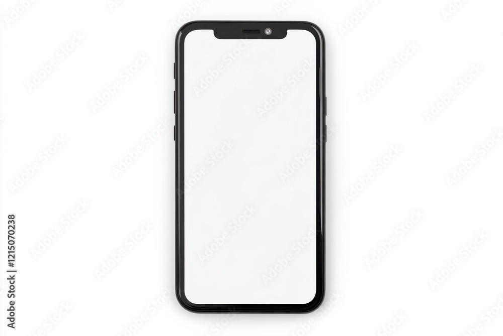 Professional smartphone with blank screen isolated on clean white background for creative design purposes and advertising Professional smartphone with blank screen isolated on clean white background for creative design purposes and advertising