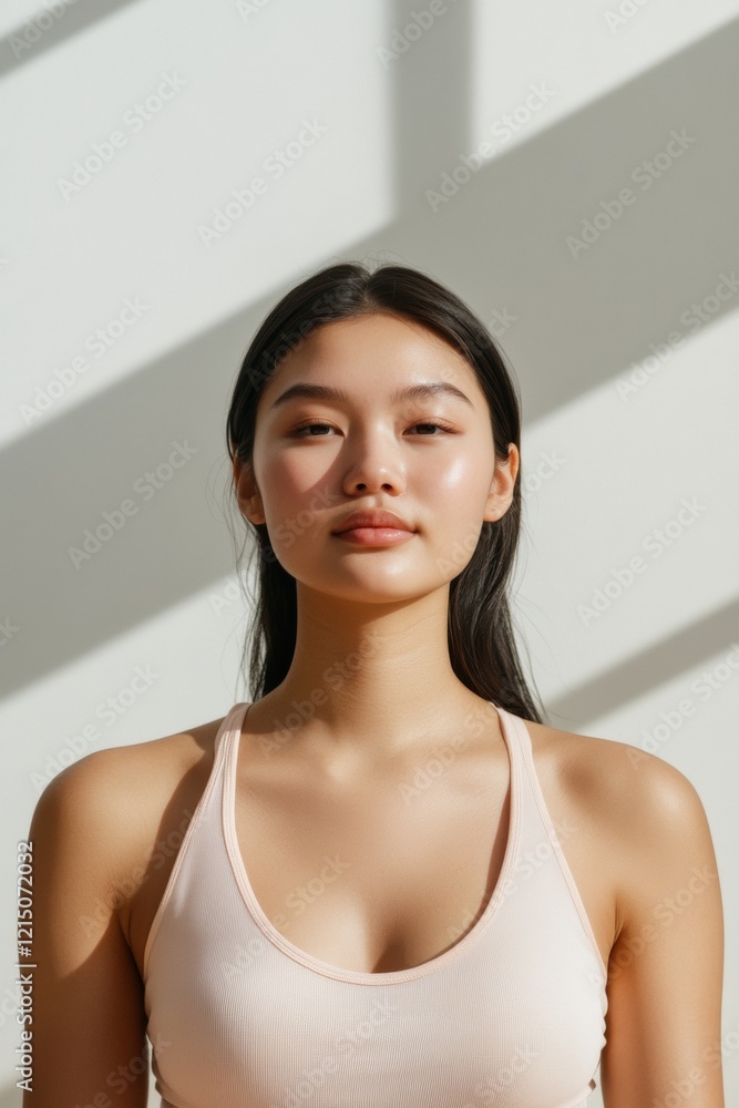 Zen Modern Yoga Asian Woman in Pastel Activewear Stretching on Sunlit Mat - Wellness and Fitness Marketing for Stress Relief and Mindfulness Content Zen Modern Yoga Asian Woman in Pastel Activewear Stretching on Sunlit Mat - Wellness and Fitness Marketing for Stress Relief and Mindfulness Content