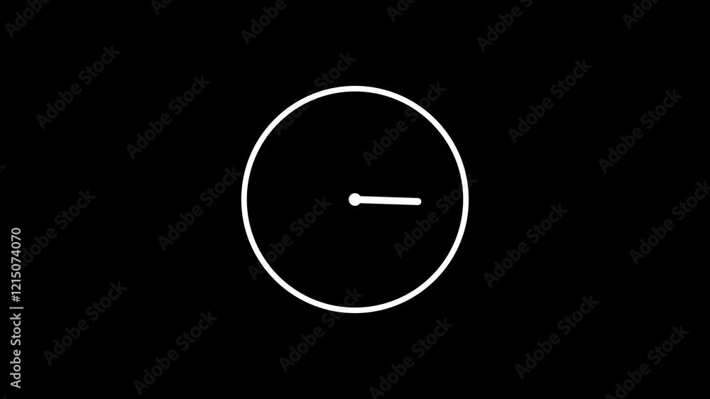 Digital clock icon animation on black background. Digital clock icon animation on black background.