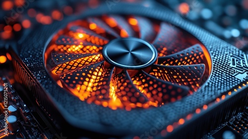 Obraz na płótnie close up of a fan that cools computer components,