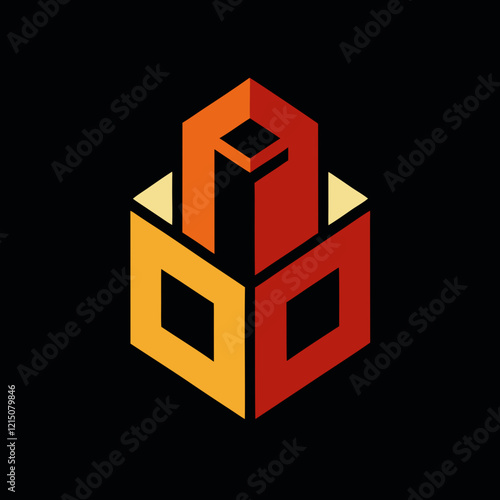 Geometric Real Estate Logo: House & Building Design