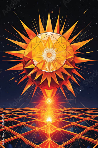 Vector of an abstract sun wallpaper.